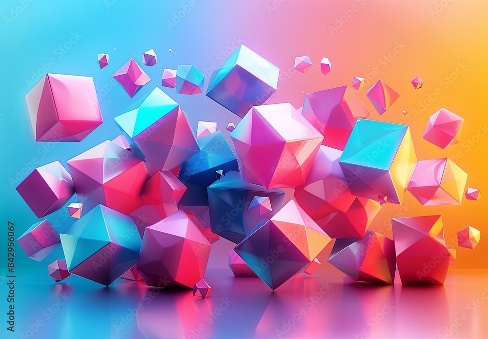Create a vibrant and dynamic abstract 3D background vector with ...
