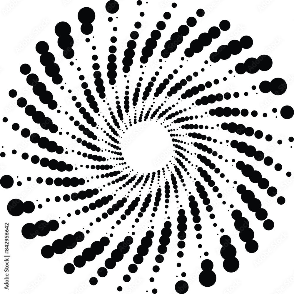 spirals design elements dotted abstract swirl, twist points vortex halftone Vector circular radial rotation lines spirals design elements dotted abstract swirl, twist points vortex halftone Vector circular radial rotation lines