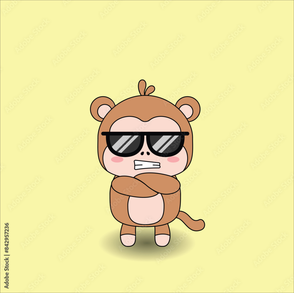 cute monkey vector design illustration line art. Suitable for t-shirt, sticker, mascot, mug, etc. Eps 10 cute monkey vector design illustration line art. Suitable for t-shirt, sticker, mascot, mug, etc. Eps 10