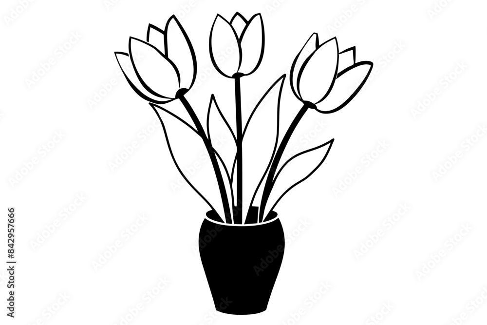 tulip outline vector silhouette illustration tulip outline vector silhouette illustration