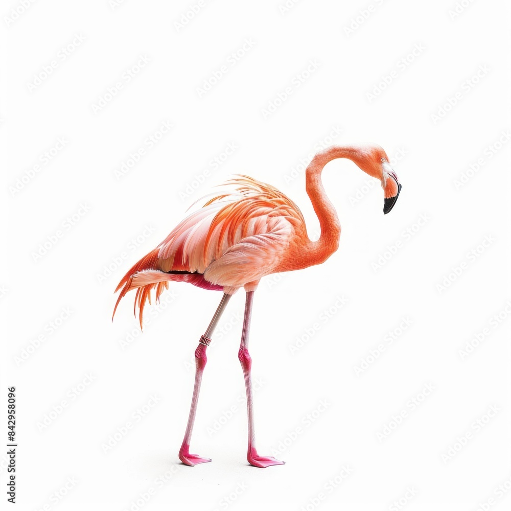 Naklejka premium Flamingo isolated on white background 
