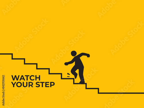 Watch your step. A silhouette is climbing stairs
