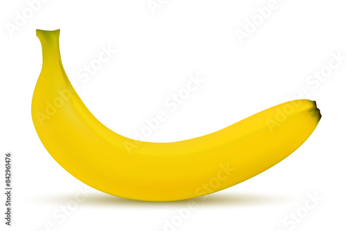 Vector image of 3d realistic banana on a white background.