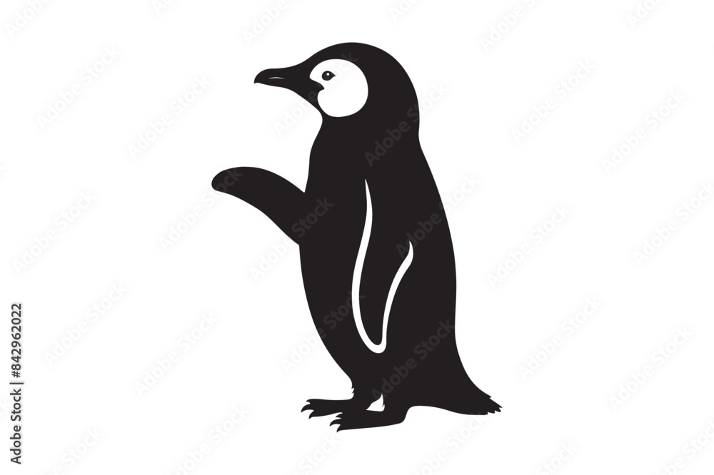 Naklejka premium A vector silhouette of Penguin