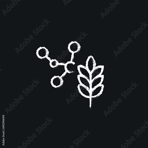 Carbohydrates chalk icon. Line customizable illustration. Contour symbol. Vector isolated outline drawing.
