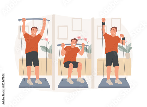 Portable workout gym isolated concept vector illustration.