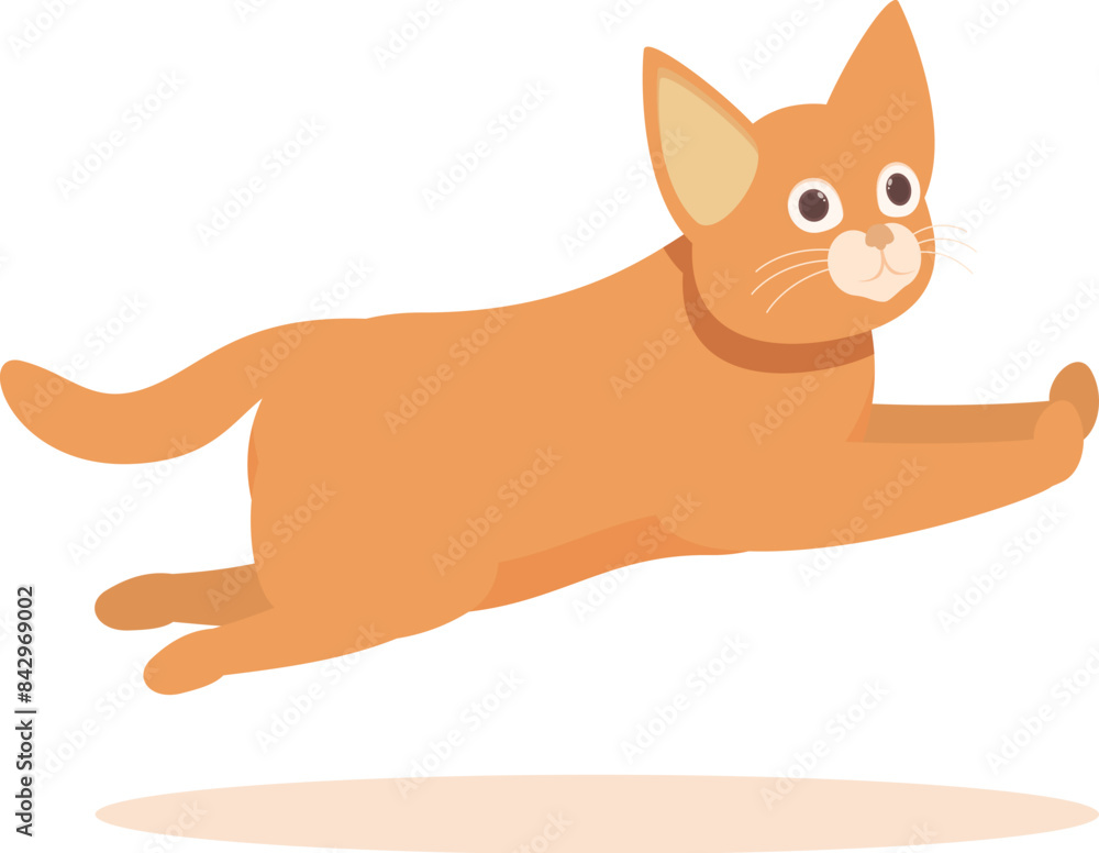 Cartoon illustration of a cute ginger tabby cat jumping and playing with its paws outstretched Cartoon illustration of a cute ginger tabby cat jumping and playing with its paws outstretched