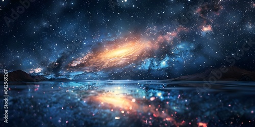 Feel the cosmic energy resonating in the vast galaxy expanse poetic. Concept Cosmic Energy, Vast Galaxy Expanse, Poetic Resonance photo