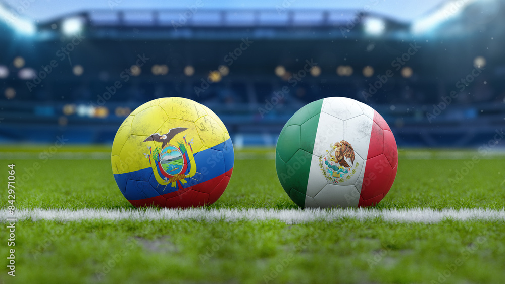 Fototapeta premium Ecuador vs Venezuela Soccer Match