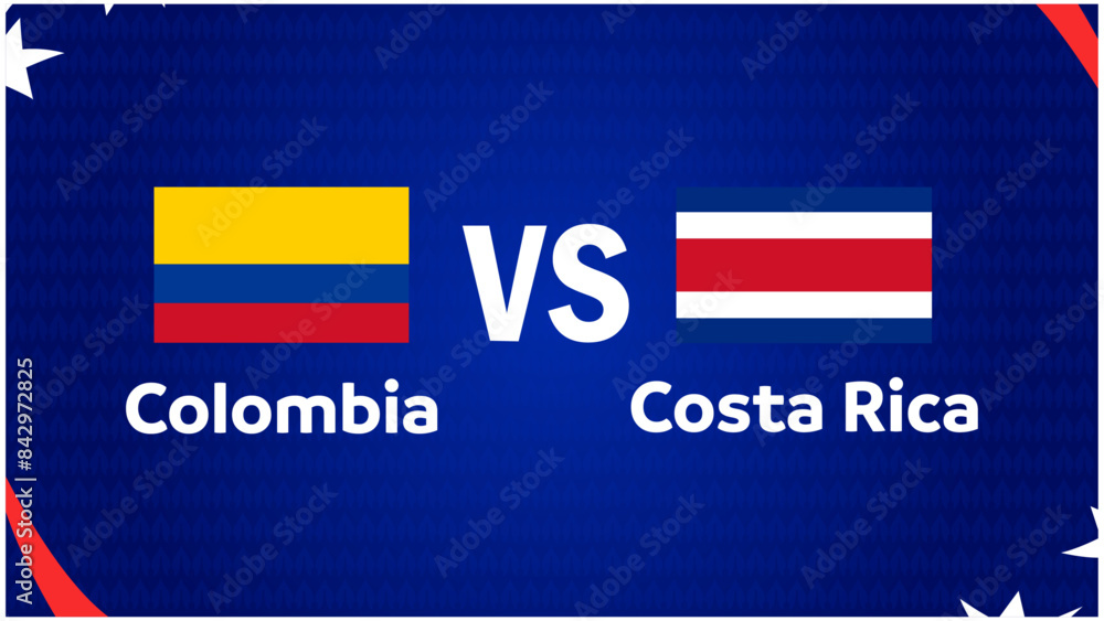 Colombia And Costa Rica Match Flag American Football USA 2024 Abstract Design Logo Symbol American Football final Vector illustration Colombia And Costa Rica Match Flag American Football USA 2024 Abstract Design Logo Symbol American Football final Vector illustration