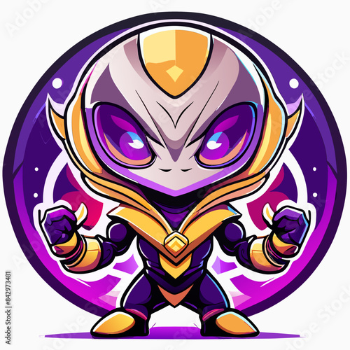 Vector Artwork: Friendly Alien Character for T-shirt Sublimation Printing