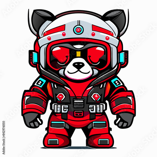 "Full-Length Cyberpunk Mascot Graphic Tailored for Web and Print: Front-View Concept"