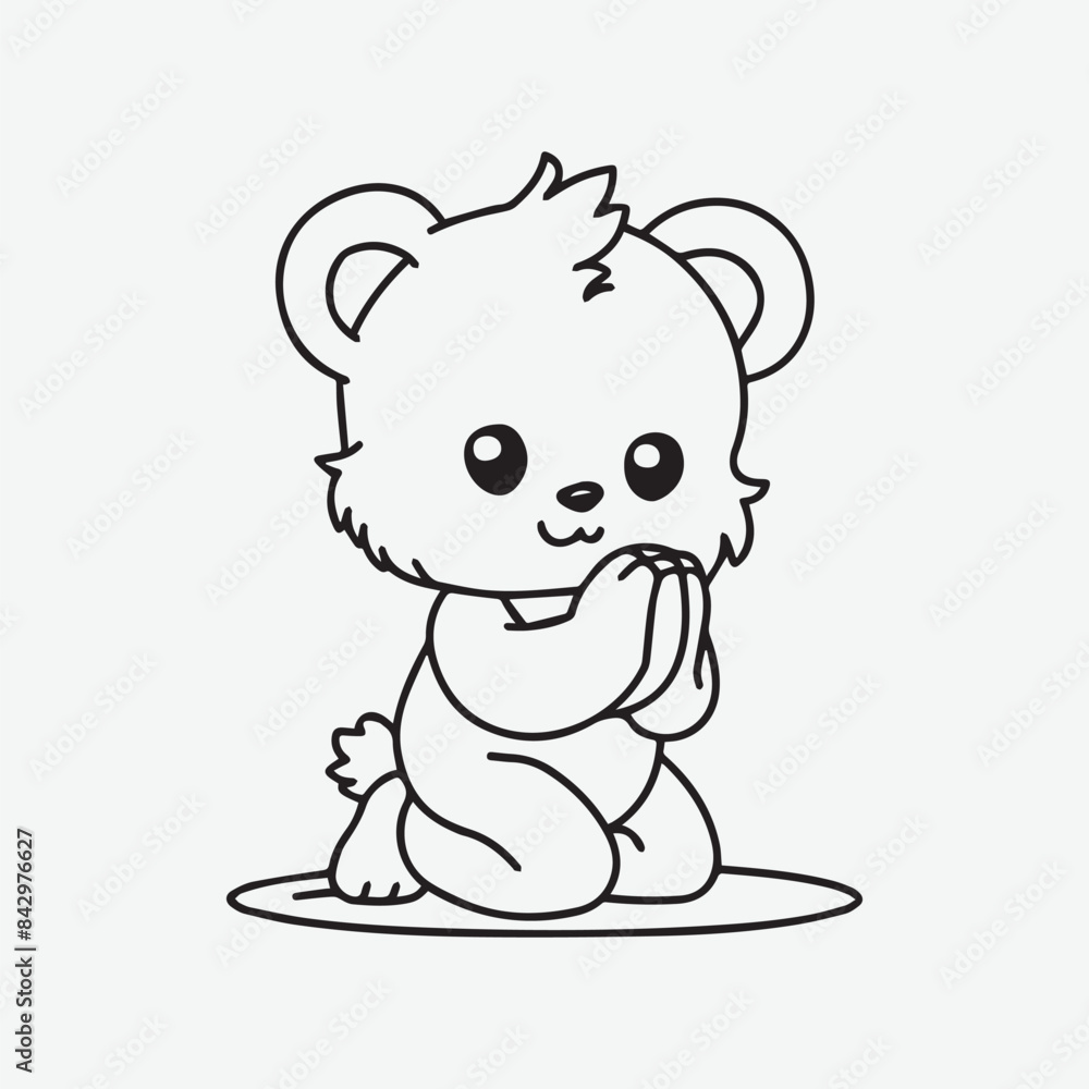 Fototapeta premium vector illustration of cute cartoon bear