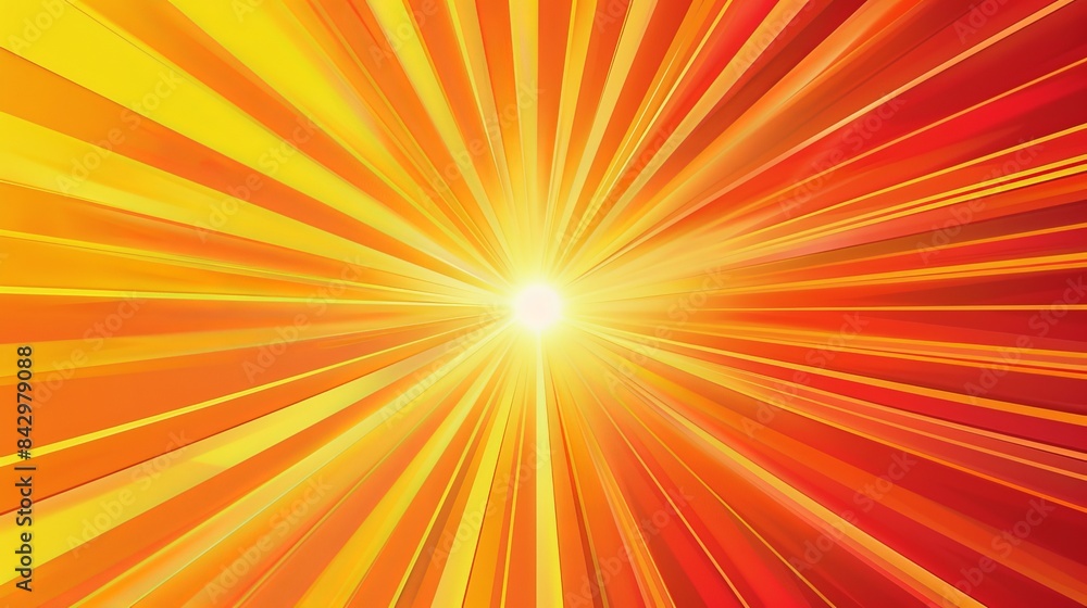 Abstract red and yellow radial zoom background with light center Abstract red and yellow radial zoom background with light center