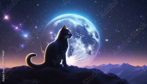 Whiskers in the Moonlight: A Cinematic Cat Tale" "Galactic Feline: A Moonlit Cinematic Adventure"