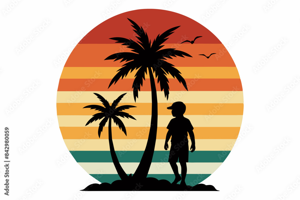 palm tree t-shirt design vector illustration