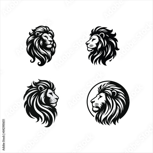 ion head logo icon, lion face vector Illustration, on a isolated background, EPS