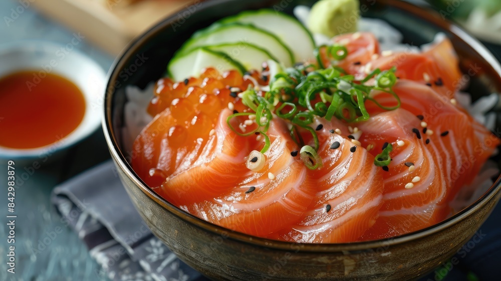 Donburi with Salmon Sashimi Donburi with Salmon Sashimi