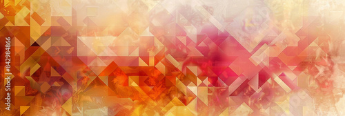 Vibrant Abstract Geometric Pattern with Colorful Triangles and Polygons