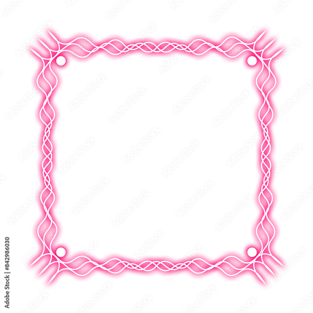 pink square frame wave and neon light pink square frame wave and neon light