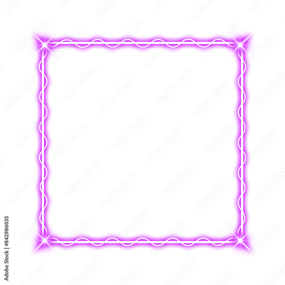 purple square frame wave and neon light purple square frame wave and neon light