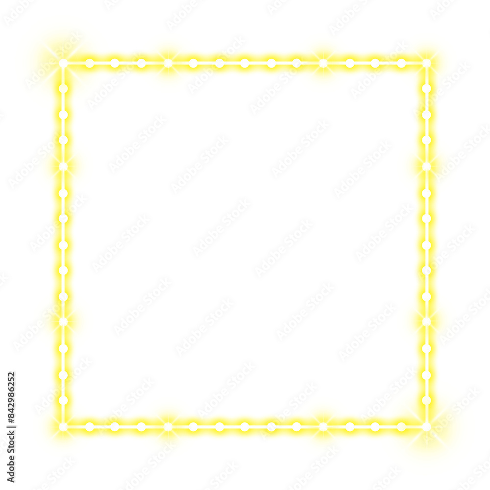 yellow square frame dot and neon light yellow square frame dot and neon light