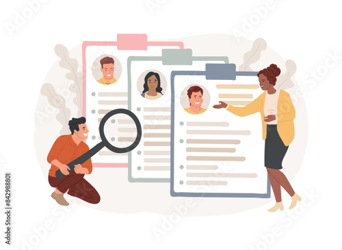Recruitment agency isolated concept vector illustration.