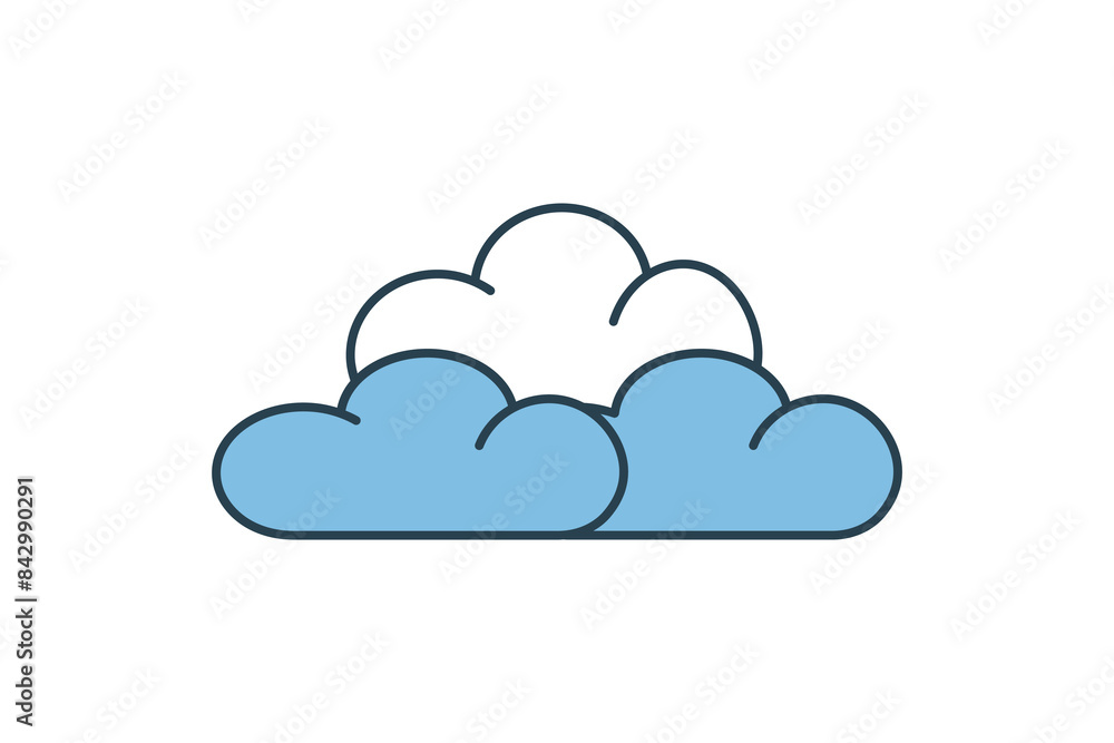 Cloud icon. icon related to weather. suitable for web site, app, user interfaces, printable etc. flat line icon style. simple vector design editable Cloud icon. icon related to weather. suitable for web site, app, user interfaces, printable etc. flat line icon style. simple vector design editable
