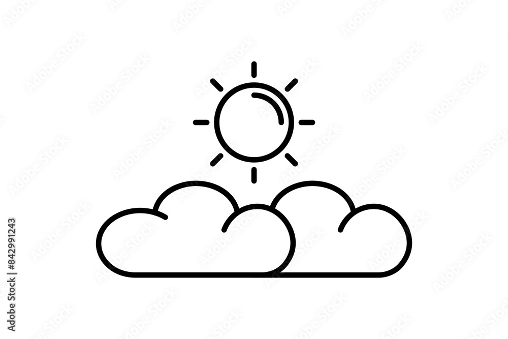 Partly cloudy icon. icon related to weather. suitable for web site, app, user interfaces, printable etc. line icon style. simple vector design editable Partly cloudy icon. icon related to weather. suitable for web site, app, user interfaces, printable etc. line icon style. simple vector design editable