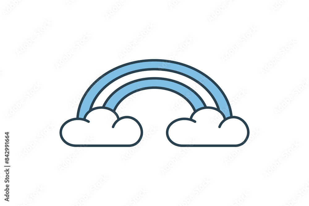 Rainbow icon. icon related to weather. suitable for web site, app, user interfaces, printable etc. flat line icon style. simple vector design editable Rainbow icon. icon related to weather. suitable for web site, app, user interfaces, printable etc. flat line icon style. simple vector design editable