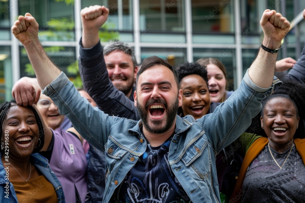 Group of diverse people having fun outdoors - Happy people bonding and having fun Group of diverse people having fun outdoors - Happy people bonding and having fun
