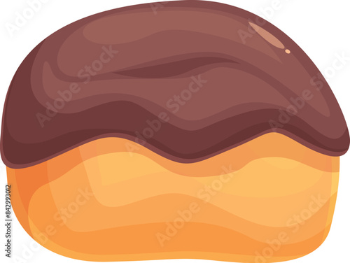 Mouthwatering chocolate eclair pastry with cream filling drizzled with chocolate icing