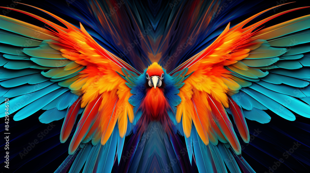 Obraz premium Macaws Abstract Image Pattern Background, Texture, Wallpaper, Background, Cell Phone Cover and Screen, Smartphone, Computer, Laptop, 16:9 Format - PNG