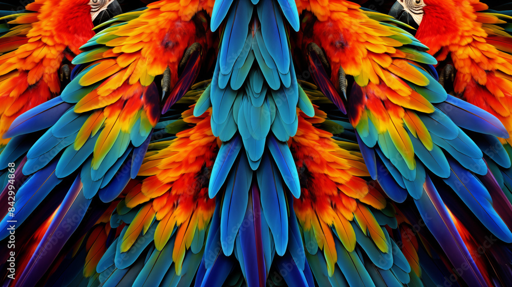 Obraz premium Macaws Abstract Image Pattern Background, Texture, Wallpaper, Background, Cell Phone Cover and Screen, Smartphone, Computer, Laptop, 16:9 Format - PNG