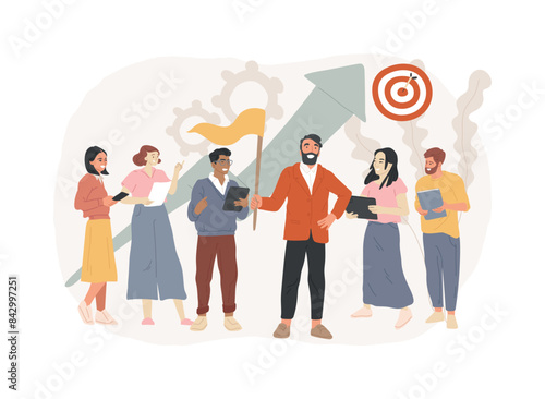 Leadership isolated concept vector illustration.