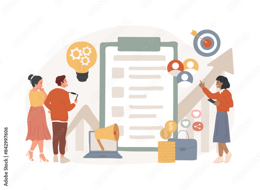 Business plan isolated concept vector illustration. Business plan isolated concept vector illustration.
