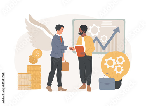 Angel investor isolated concept vector illustration.
