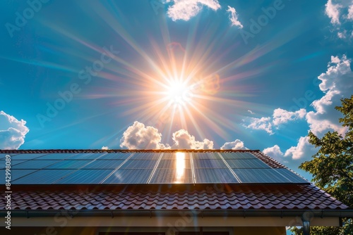 solar panels on a roof photo