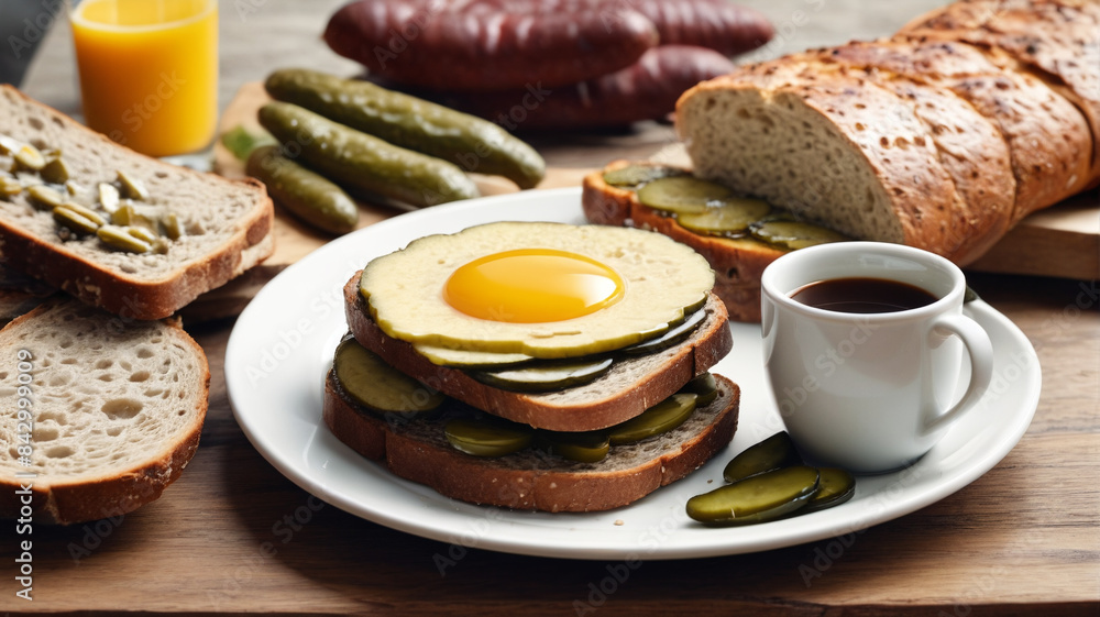 Berlin Breakfast Experience: Start Your Day with Rye Bread, Liver Sausage, Pickles, and Strong Coffee, Generative AI Berlin Breakfast Experience: Start Your Day with Rye Bread, Liver Sausage, Pickles, and Strong Coffee, Generative AI