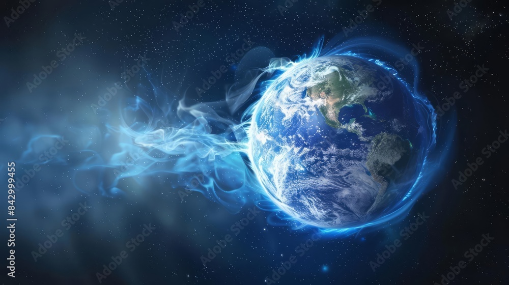 The greenhouse effect shown with heattrapping gases encircling the Earth The greenhouse effect shown with heattrapping gases encircling the Earth