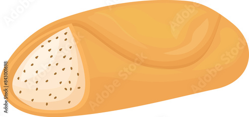 Delicious crunchy sesame roll pastry lying on white background
