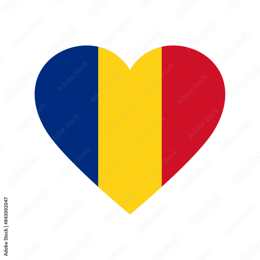 Romania flag in heart shape Romania flag in heart shape