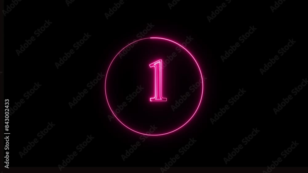 Neon bright numbers on black background. Neon bright numbers on black background.