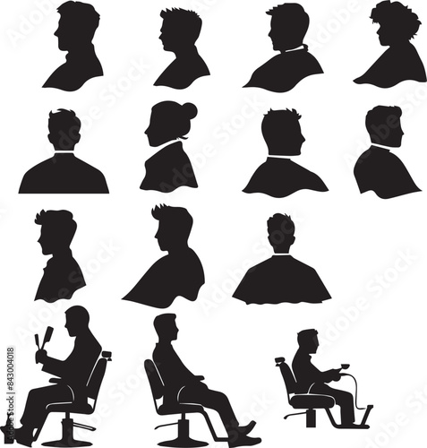 Hair saloon gents silhouette