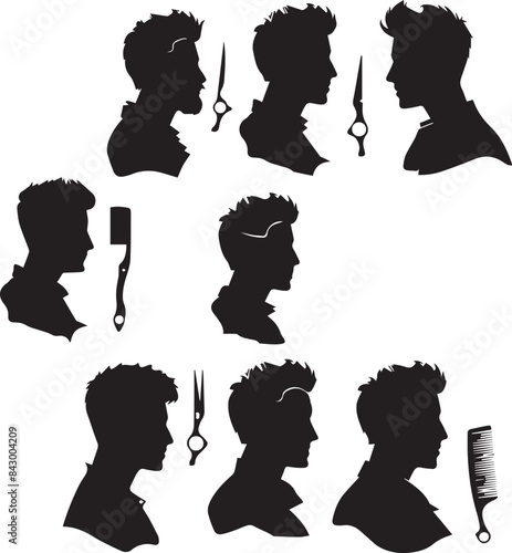 Hair saloon gents silhouette