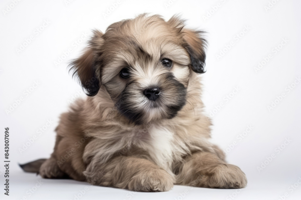 generated illustration of cute sitting havanese puppy dog - isolated on white generated illustration of cute sitting havanese puppy dog - isolated on white