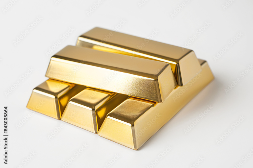 Bars of gold on white background Bars of gold on white background