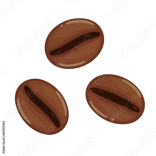 真上から見たコーヒー豆のイラスト