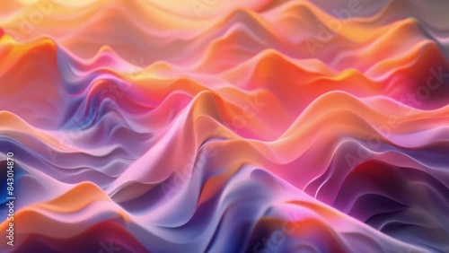 Wallpaper Mural A close-up abstract image depicting a flowing, colorful gradient mesh landscape. Torontodigital.ca