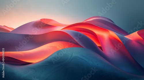A blue and red wave with a pinkish hue photo
